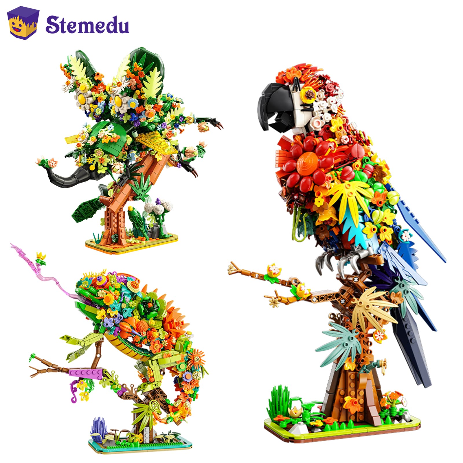 Plant Parenthood - Qilivev Camaleonte Unicorno Pappagallo Building Blocks